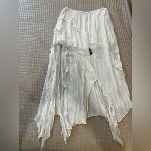 Free People White Midi Skirt
